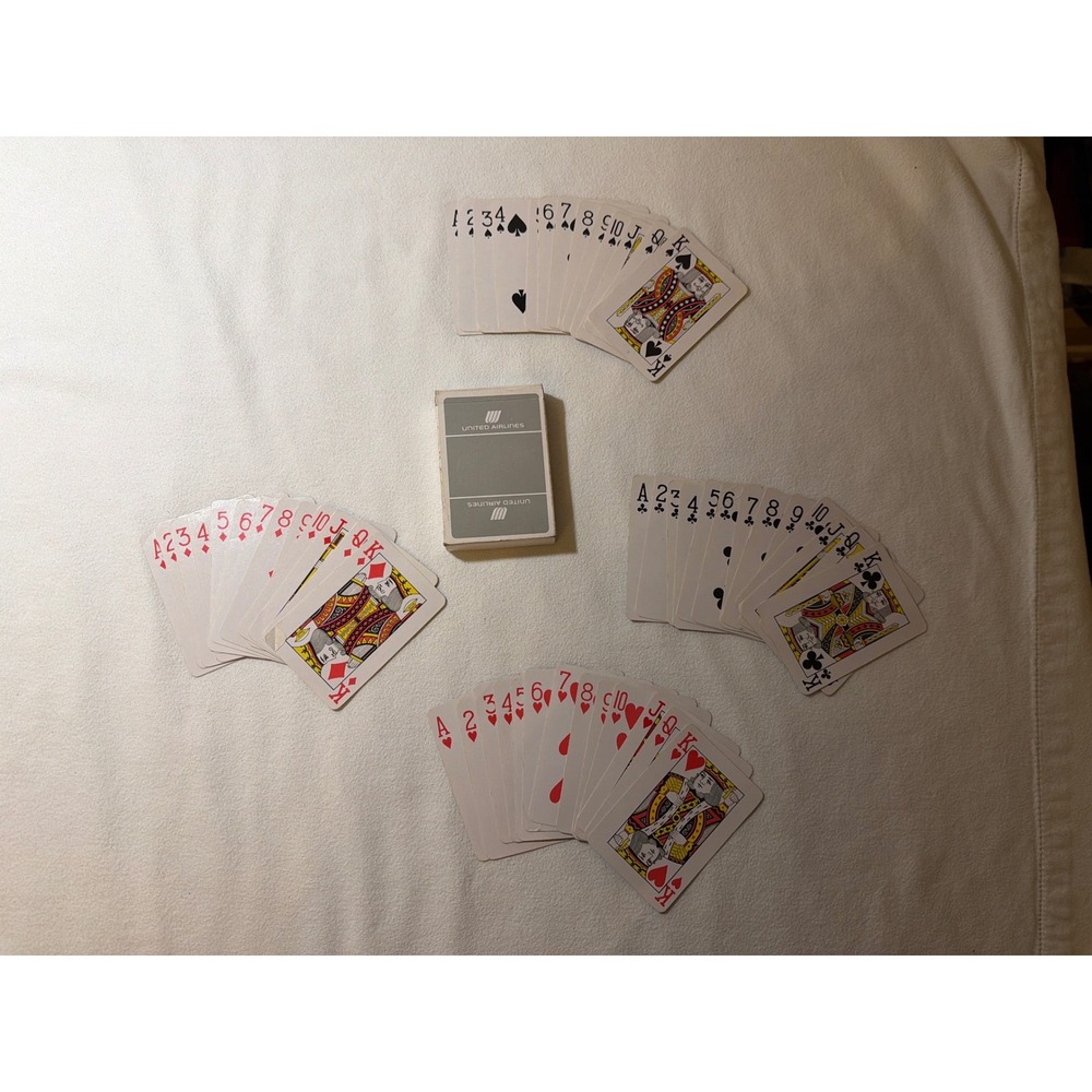 Vintage United Airlines Playing Cards Saul Bass Tulip Logo Grey Michaud Taiwan